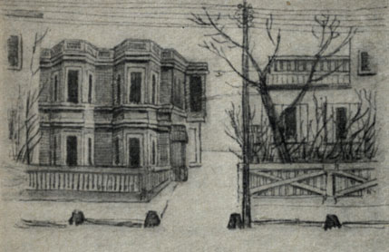 Дом Корнеева. Рисунок А. П. Чехова. 1889 г